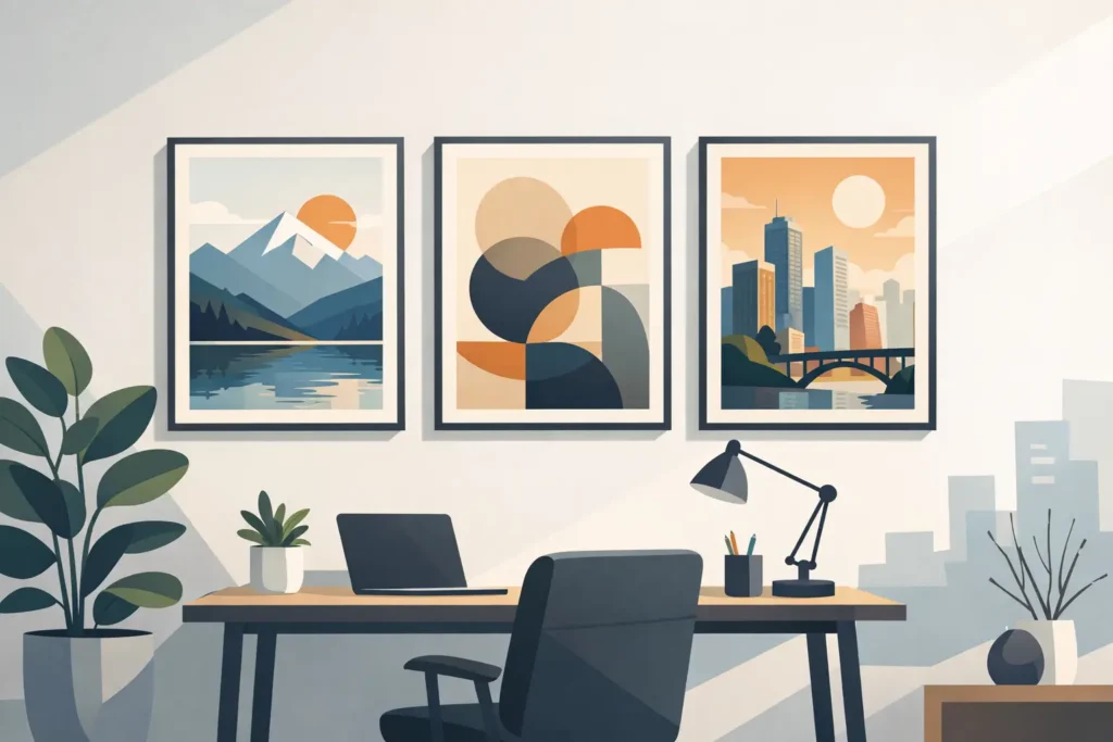 Posters för kontor vägg som lyfter rummet