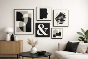 Svartvita typografi posters för ett personligt hem